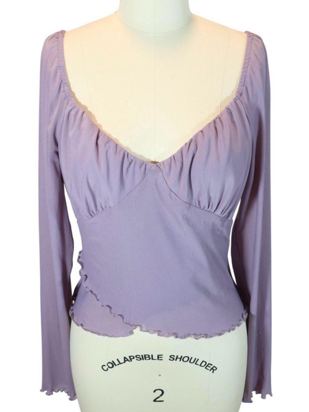 Lavender cottagecore Long-Sleeve Scoop Top